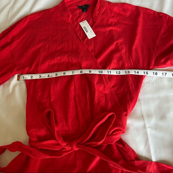 NWT red J. Crew Wrap Top with Collar - Picture 4 of 10